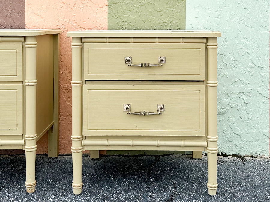 Pair of Faux Bamboo Nightstands