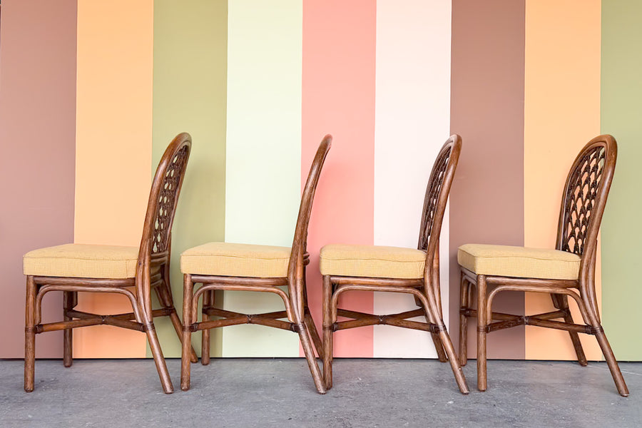 Lattice Rattan Game Table Set