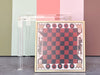 Needlepoint Chess Lucite Side Table