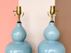 Pair of Pretty Blue Gourd Lamps