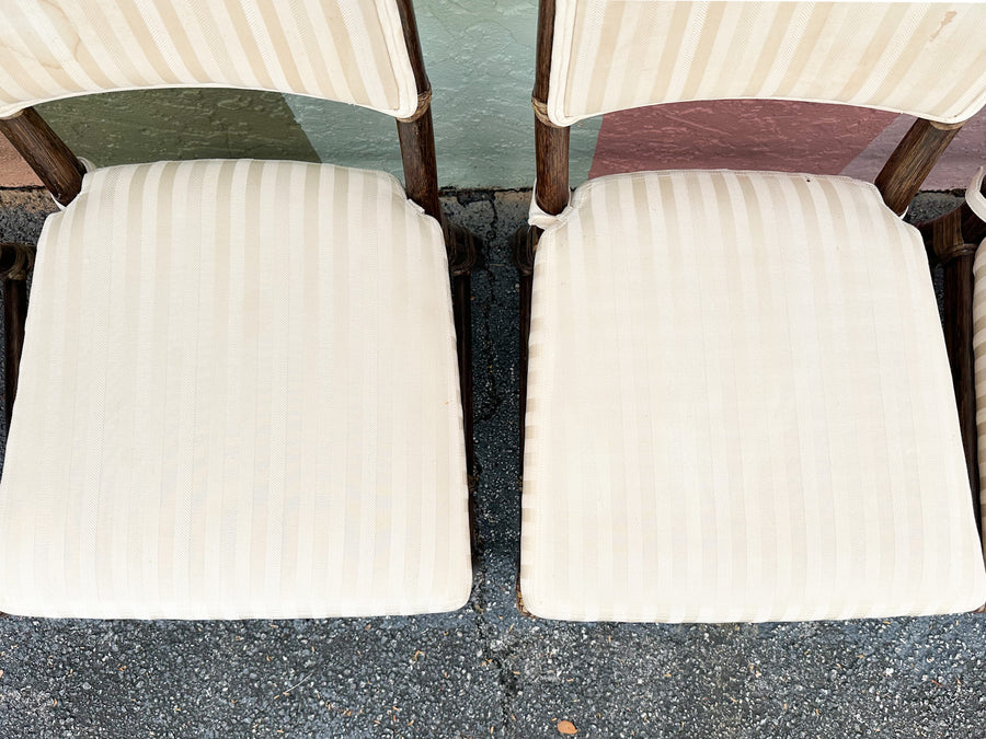 Set of Eight McGuire Rattan Dining Chairs