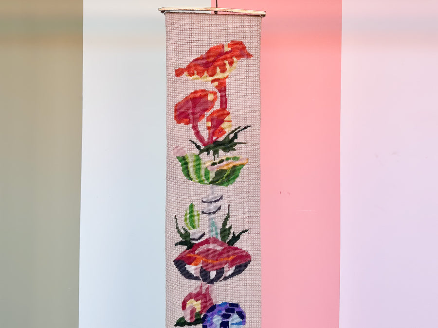 Trippy Mushroom Needlepoint Wall Hanging