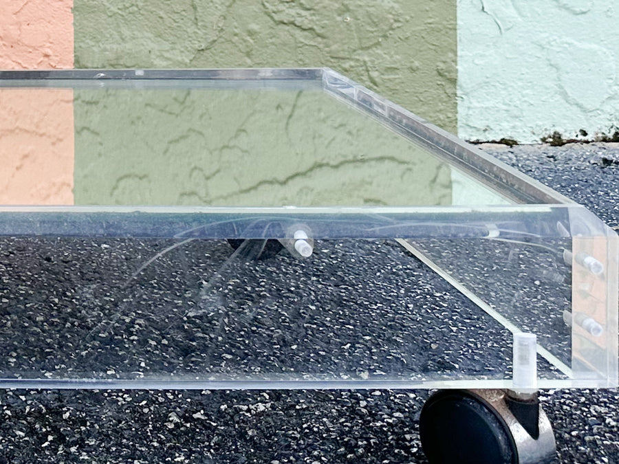 Fab MCM Mirrored Lucite Bar Cart