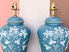 Pair of Robin Egg Blue Icing Lamps