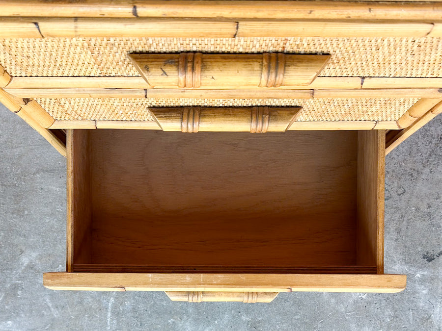 Pair of Island Style Rattan Nightstands