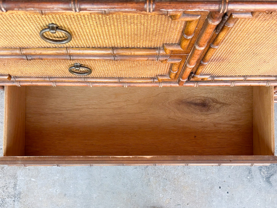Handsome Drexel Faux Bamboo Credenza