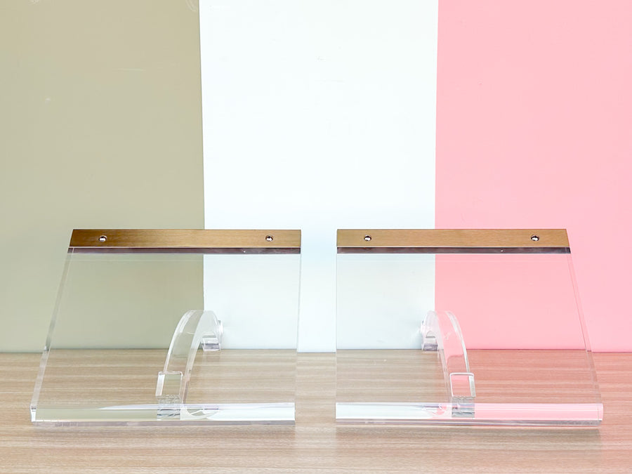 Pair of Lucite Wall Shelves