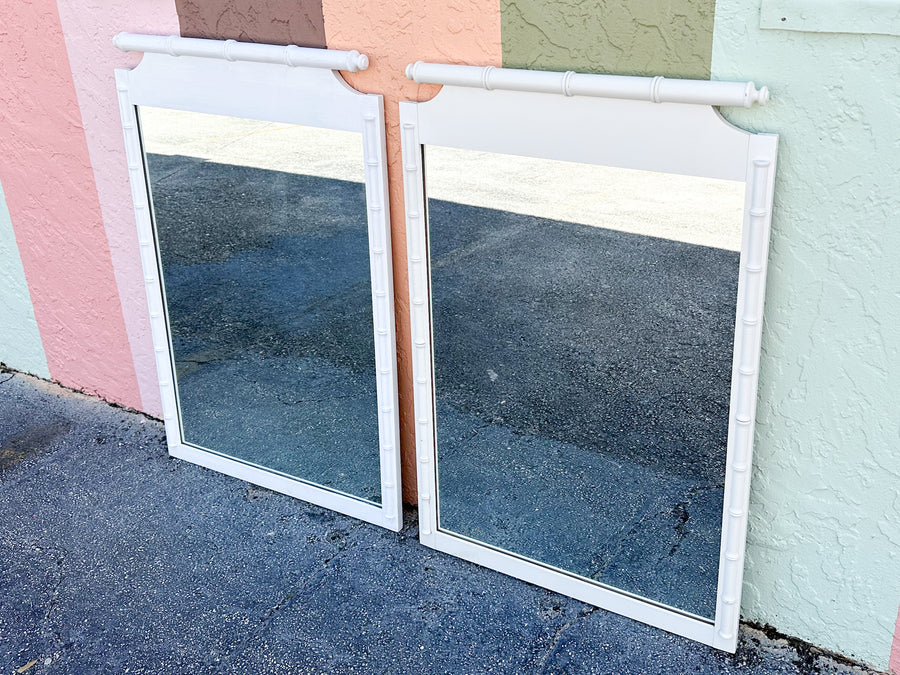 Pair of Faux Bamboo Mirrors