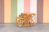 Trio of Chippendale Rattan Nesting Tables