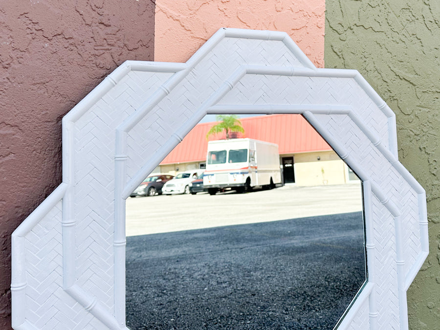 Faux Bamboo Octagon Mirror