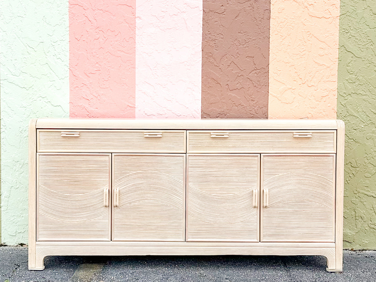 Coastal Pencil Reed Rattan Credenza