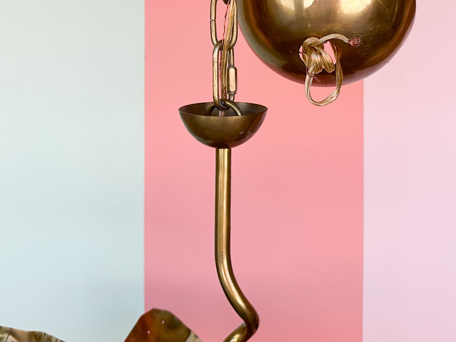 Brass Palm Leaf Chandelier