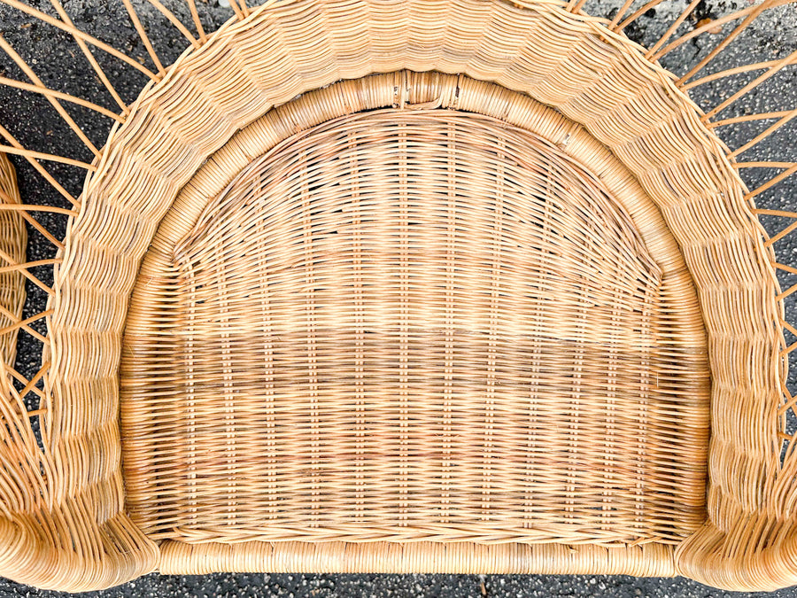 Pair of High Back Rattan Wrapped Chairs