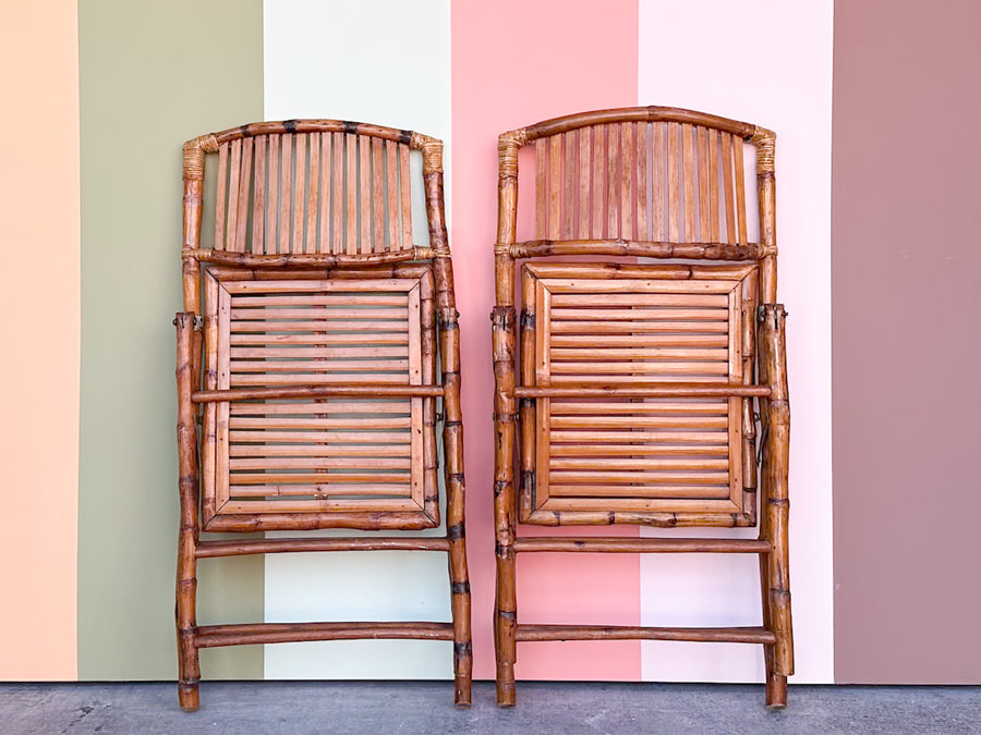 Pair of Bamboo Folding Chairs