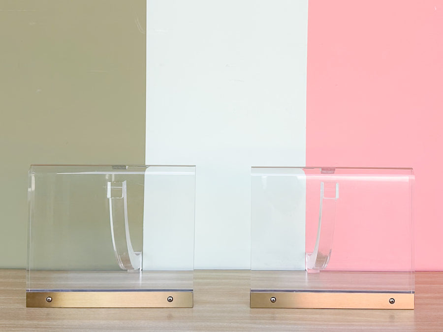 Pair of Lucite Wall Shelves