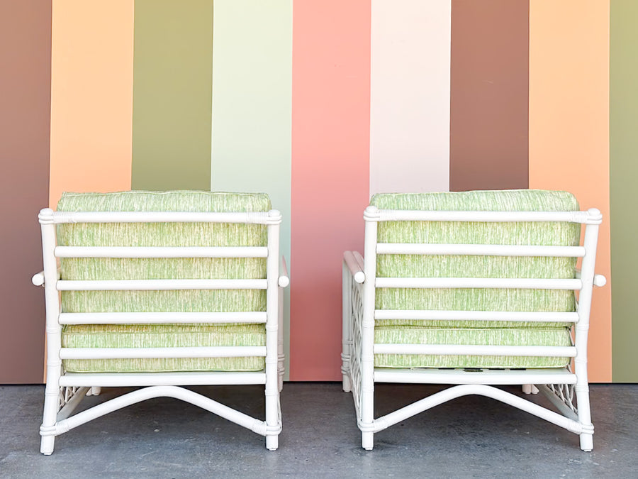 Pair of Ficks Reed Rattan Lounge Chairs