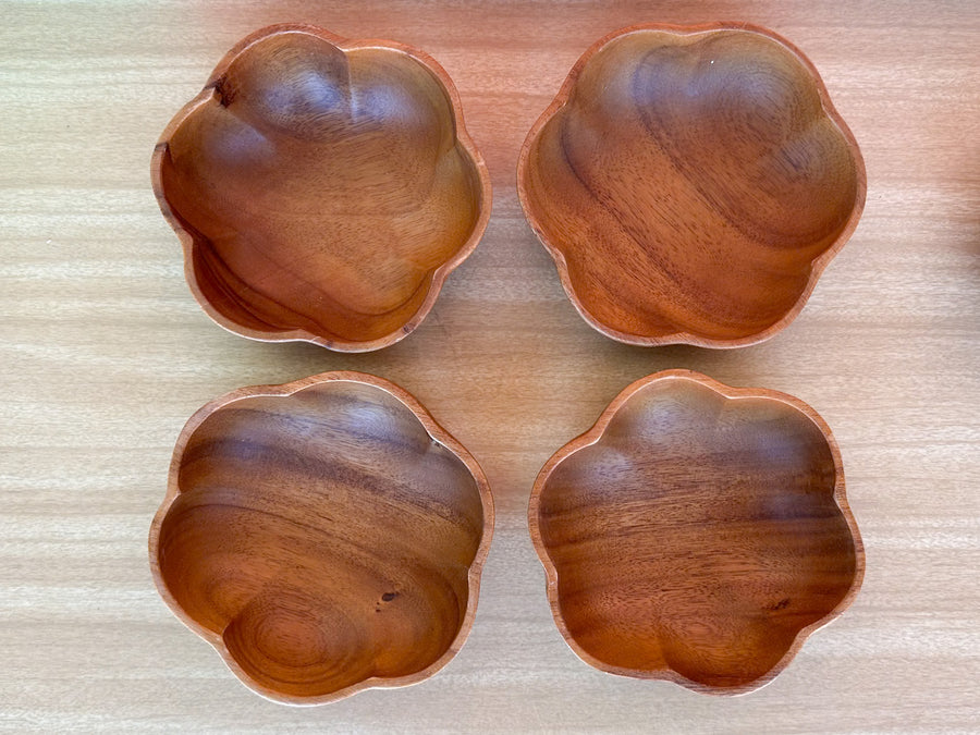 Monkeypod Flower Salad Bowl Set