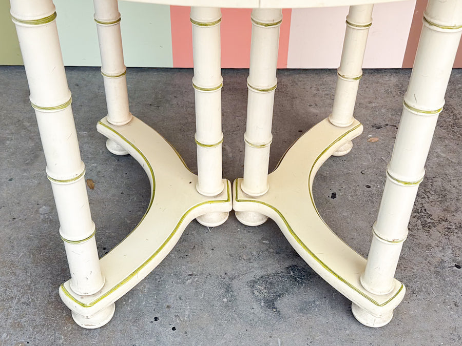 Drexel Faux Bamboo Dining Table with Two Leaves