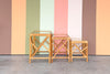 Trio of Chippendale Rattan Nesting Tables