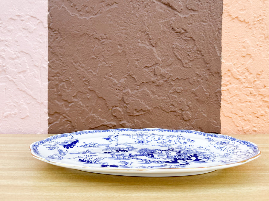 Blue and White Pagoda Plate