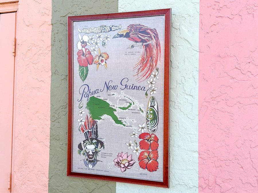 Papua New Guinea Framed Linen Art