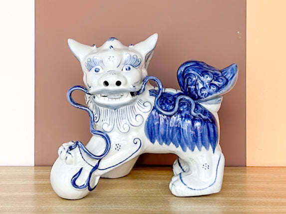 Blue and White Foo Dog