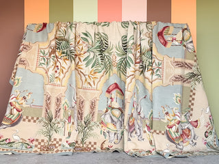 Whimsical Elephant and Monkey Needlepoint Rug