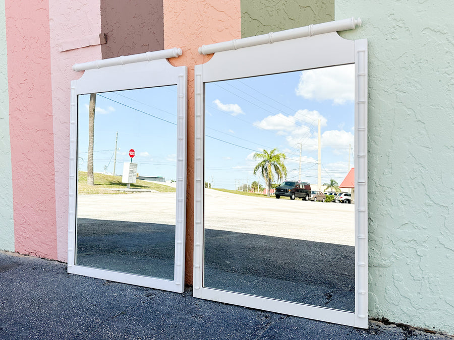 Pair of Faux Bamboo Mirrors