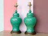 Pair of Jade Green Ginger Jar Lamps