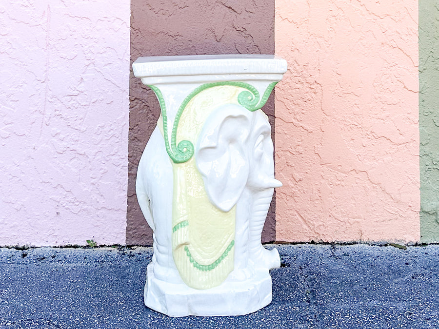 Ceramic Elephant Garden Seat
