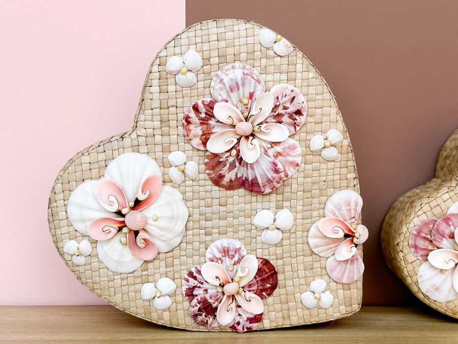 Pair of Heart Shaped Shell Boxes