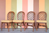 Lattice Rattan Game Table Set