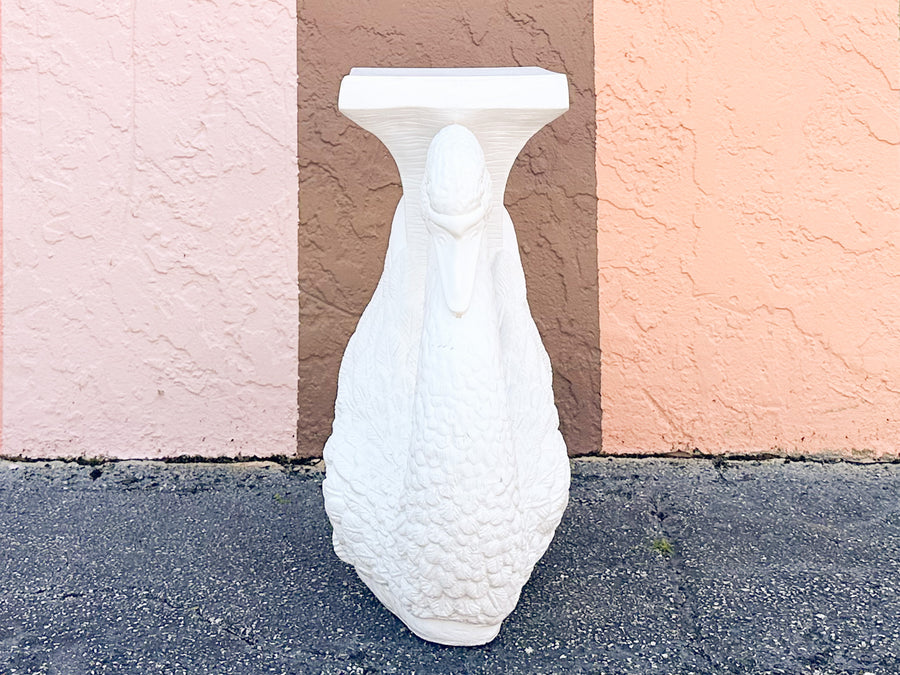 Plaster Swan Life Garden Seat