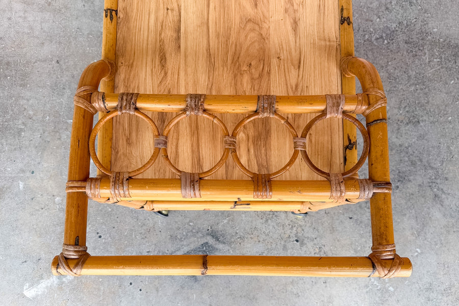 Old Florida Rattan Bar Cart