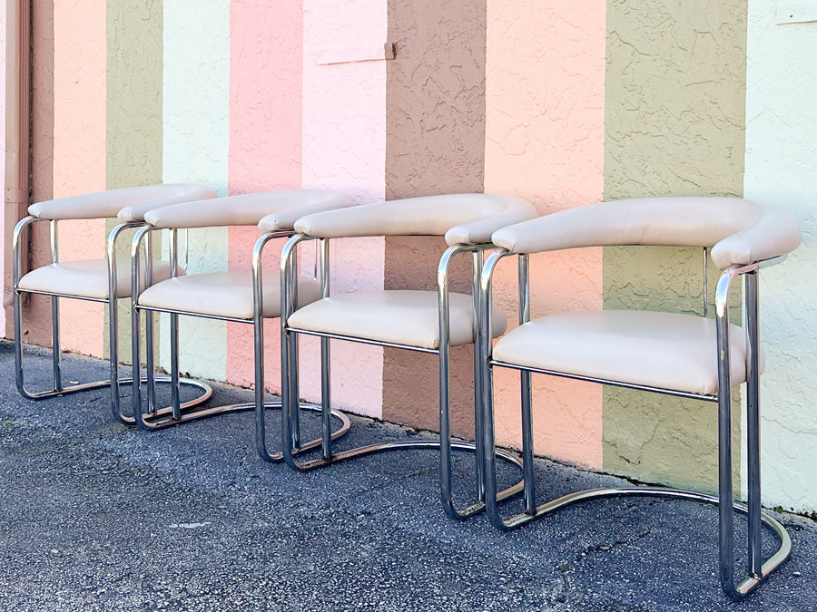 Set of Four MCM Cantilever Chairs