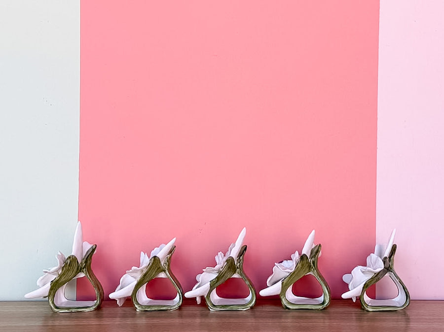 Set of Ten Orchid Napkin Rings