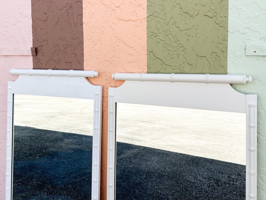 Pair of Faux Bamboo Mirrors