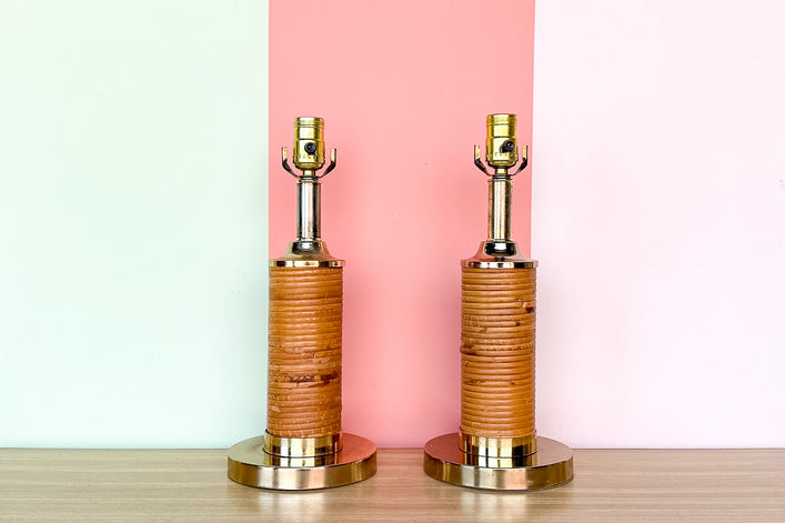 Pair of Petite Pencil Reed Lamps