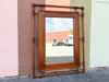 Handsome Rattan Mirror with Brass Detail