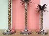 Set of Three Silver Palm Tree Candle Holders