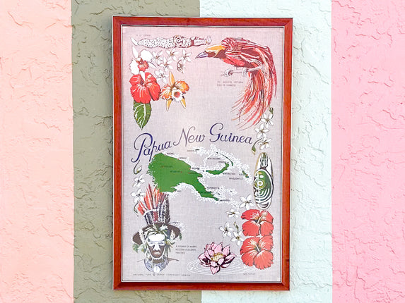 Papua New Guinea Framed Linen Art