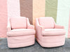 Pair of Pretty Pink Swivel Chairs