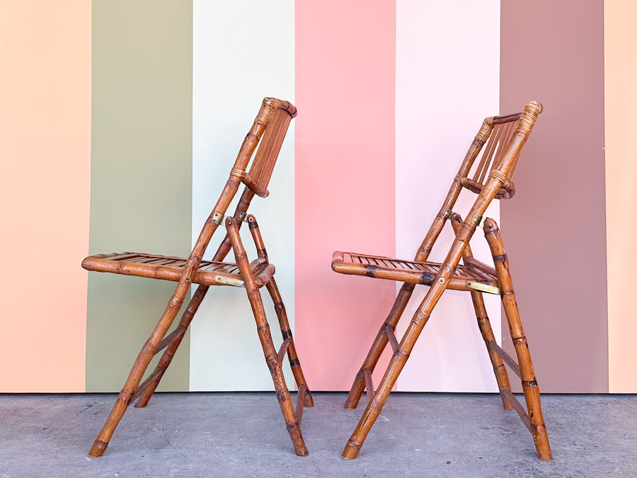 Pair of Bamboo Folding Chairs