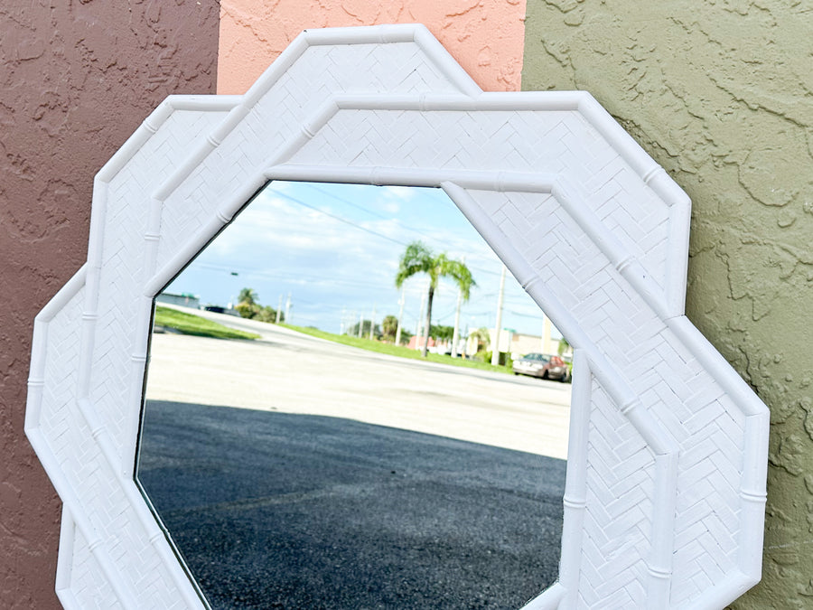 Faux Bamboo Octagon Mirror