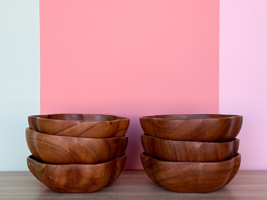Monkeypod Flower Salad Bowl Set