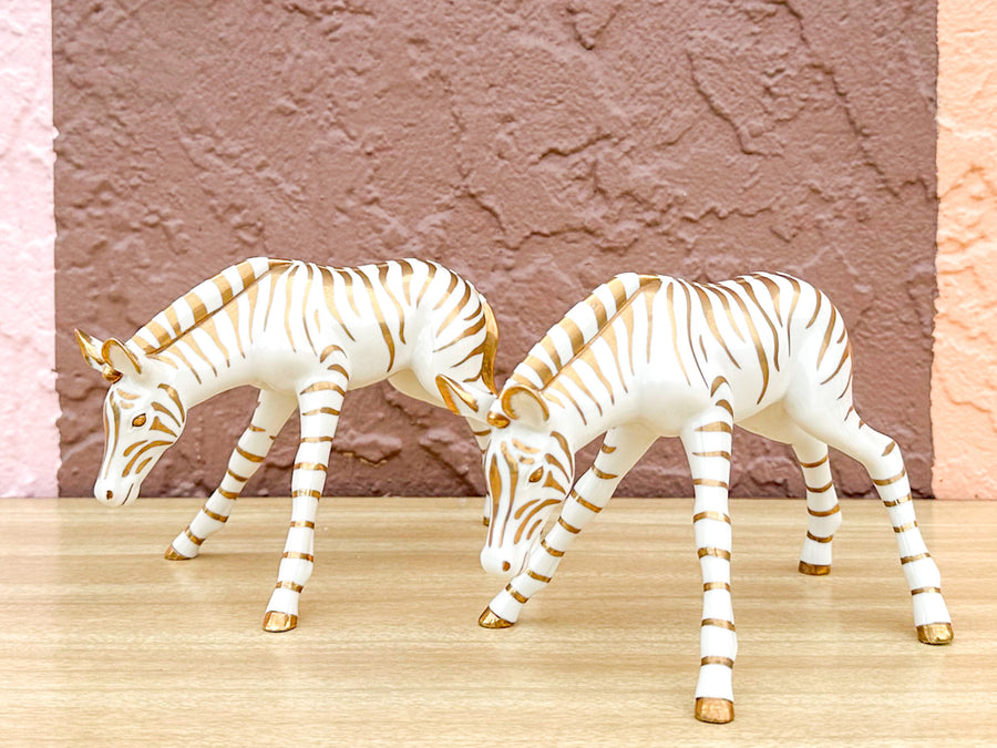 Pair of Gold Lenox Zebras