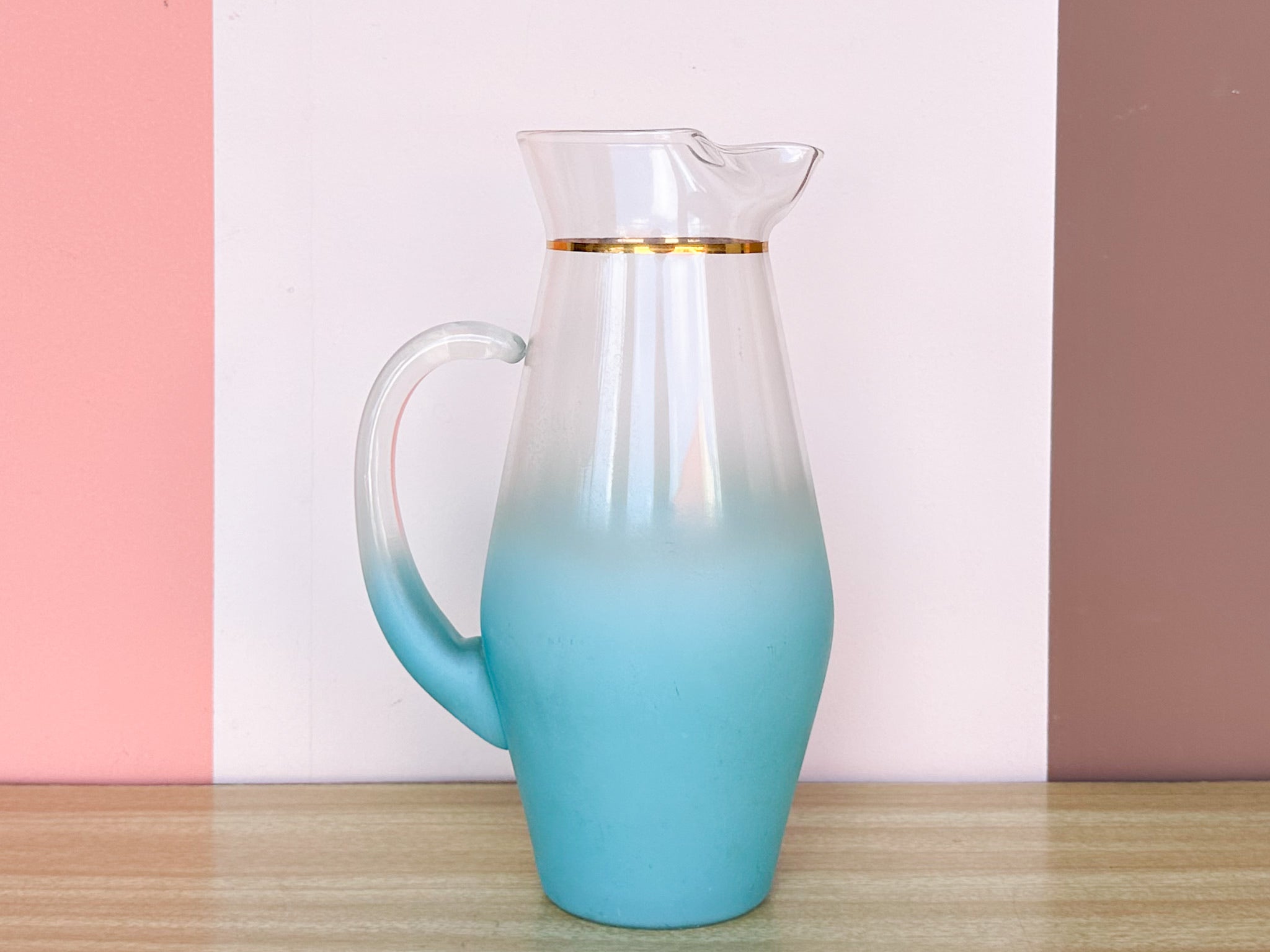 Vintage '50s Blendo Ombre selling Palm Tree Pitcher