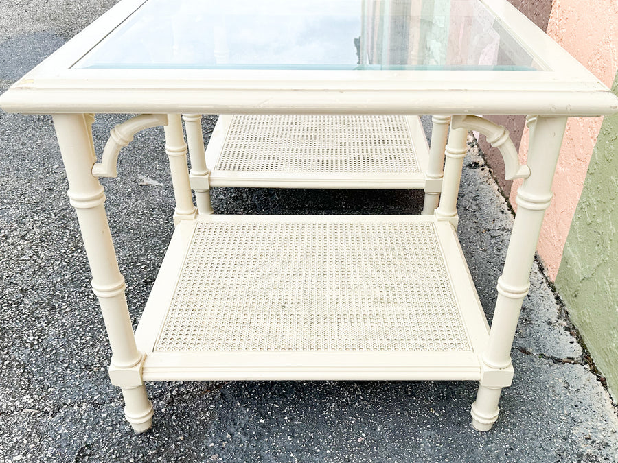 Pair of Faux Bamboo Side Tables