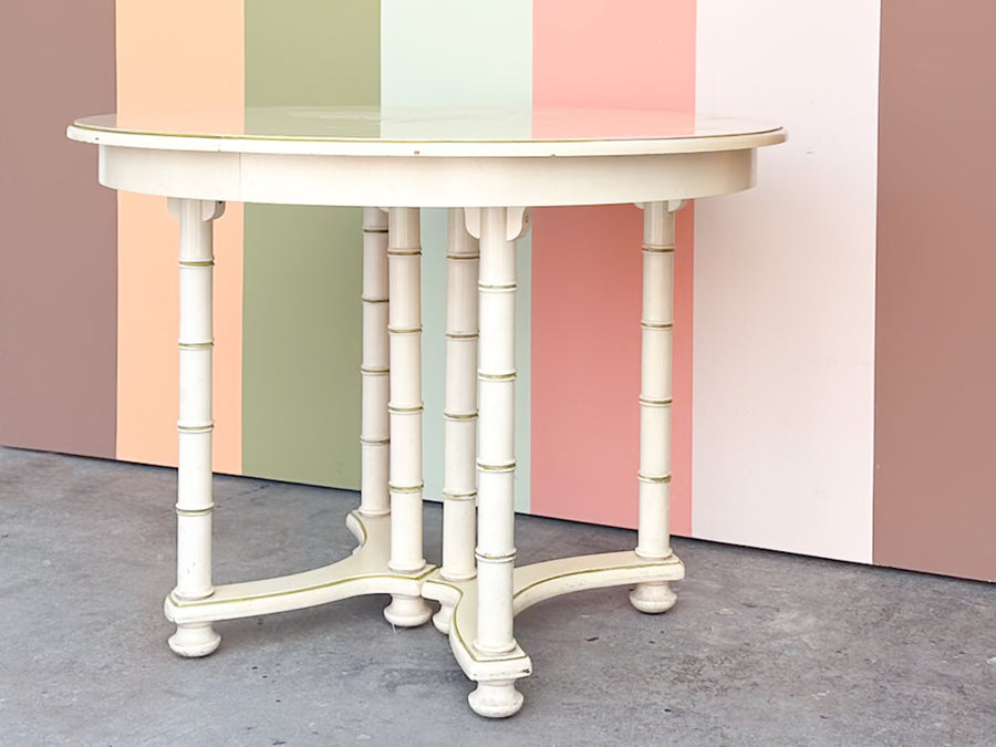 Drexel Faux Bamboo Dining Table with Two Leaves