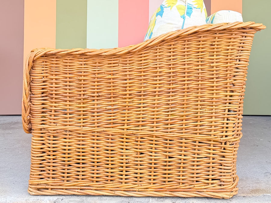 The Wicker Works Braided Rattan Sofa
